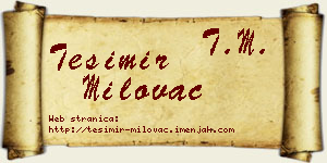 Tešimir Milovac vizit kartica